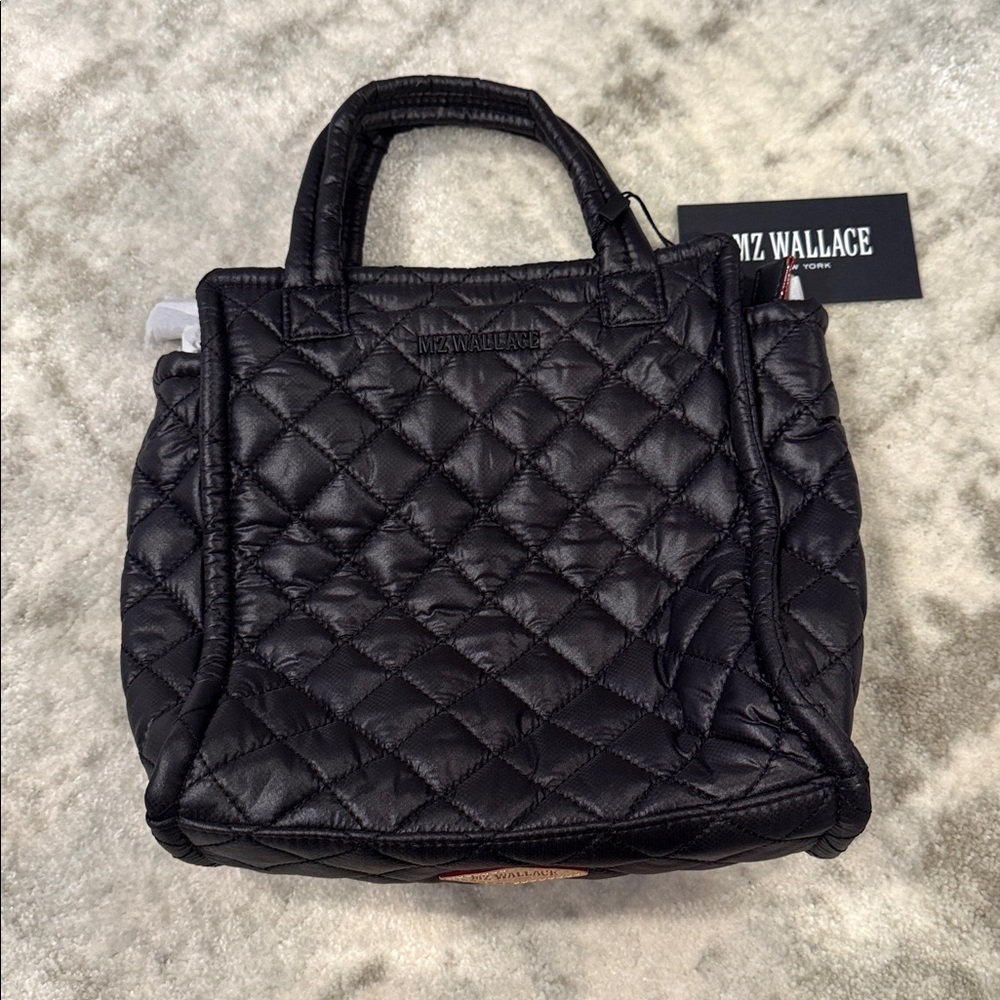 MZ Wallace Quilted Mini Box Tote - Black NWT